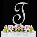 Crystal French Front Letter a to Z Monogramme Partielle Diamantee Wedding Cake Topper